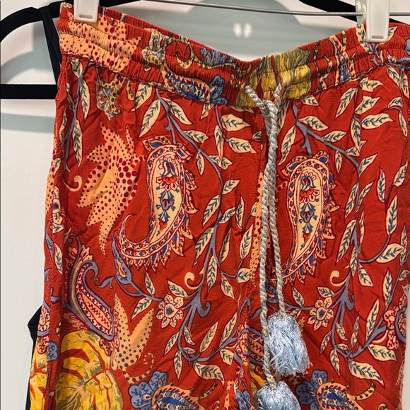 Anthropologie Red and Blue Pajama Set with Eye-Catching Design - Picture 6 of 7